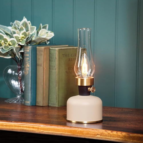 Lantern LED Lamp with Chimney 10.5"H - Ivory 54679