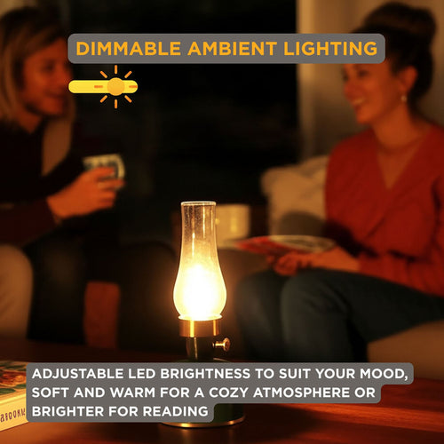 Lantern LED Lamp with Chimney 10.5"H - Green 54680