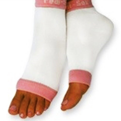 California Pedi-Sox Blanc/Bordure Rose Pastèque PSL-605