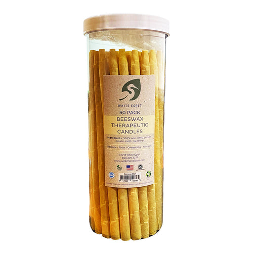Bougies thérapeutiques à la cire d'abeille White Egret 1/2", paquet de 50 BEECON #02156