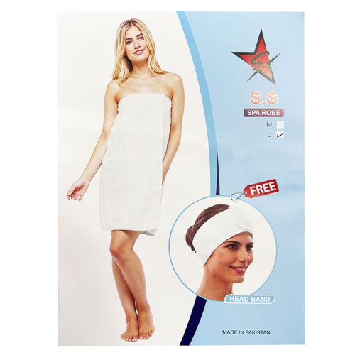 Silver Star Spa Robe Shower Wrap Button Large 71757