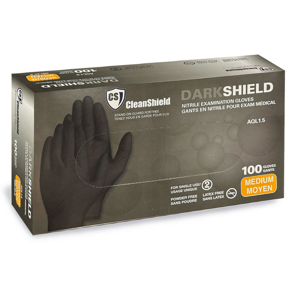 Gants d'examen en nitrile CleanShield noirs 100 pièces M 120BLK