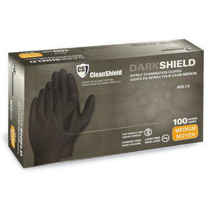 Gants d'examen en nitrile CleanShield noirs 100 pièces M 120BLK