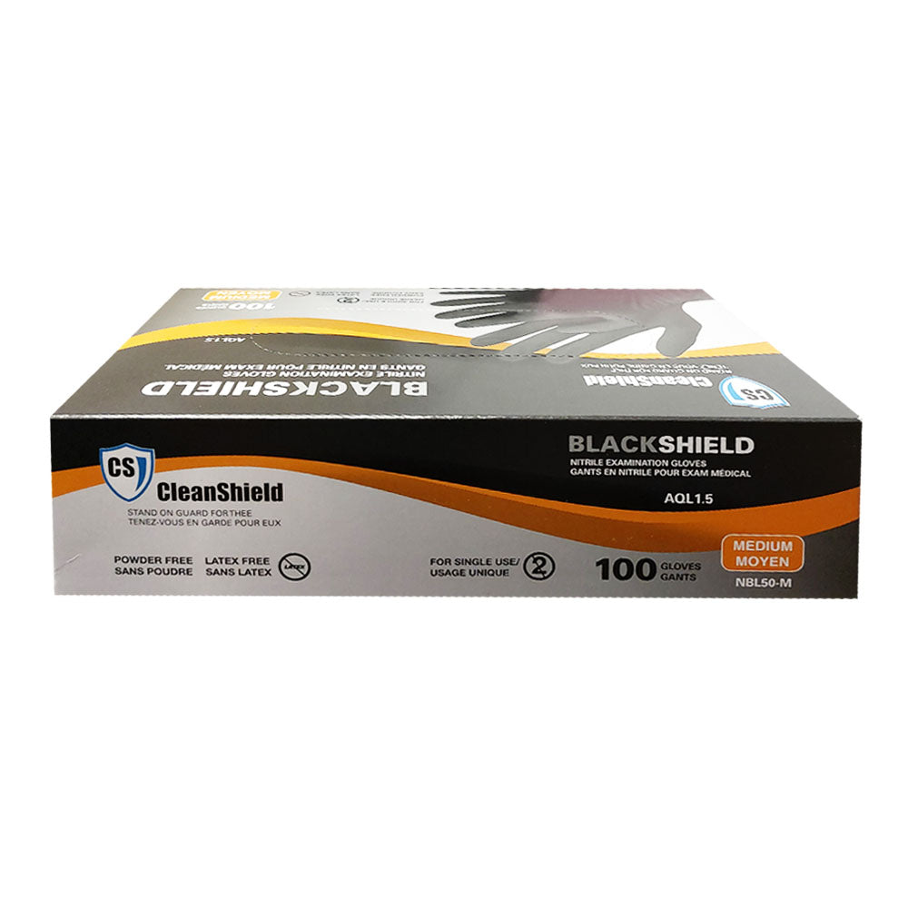 CleanShield Gants d'examen en nitrile noirs 100 pièces TM 120BLK 73222