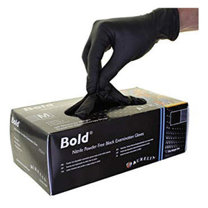 Gants noirs en nitrile non poudrés Aurelia Bold 100 unités Très petite taille 73995