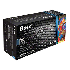 Gants noirs en nitrile non poudrés Aurelia Bold 100 unités Très petite taille 73995