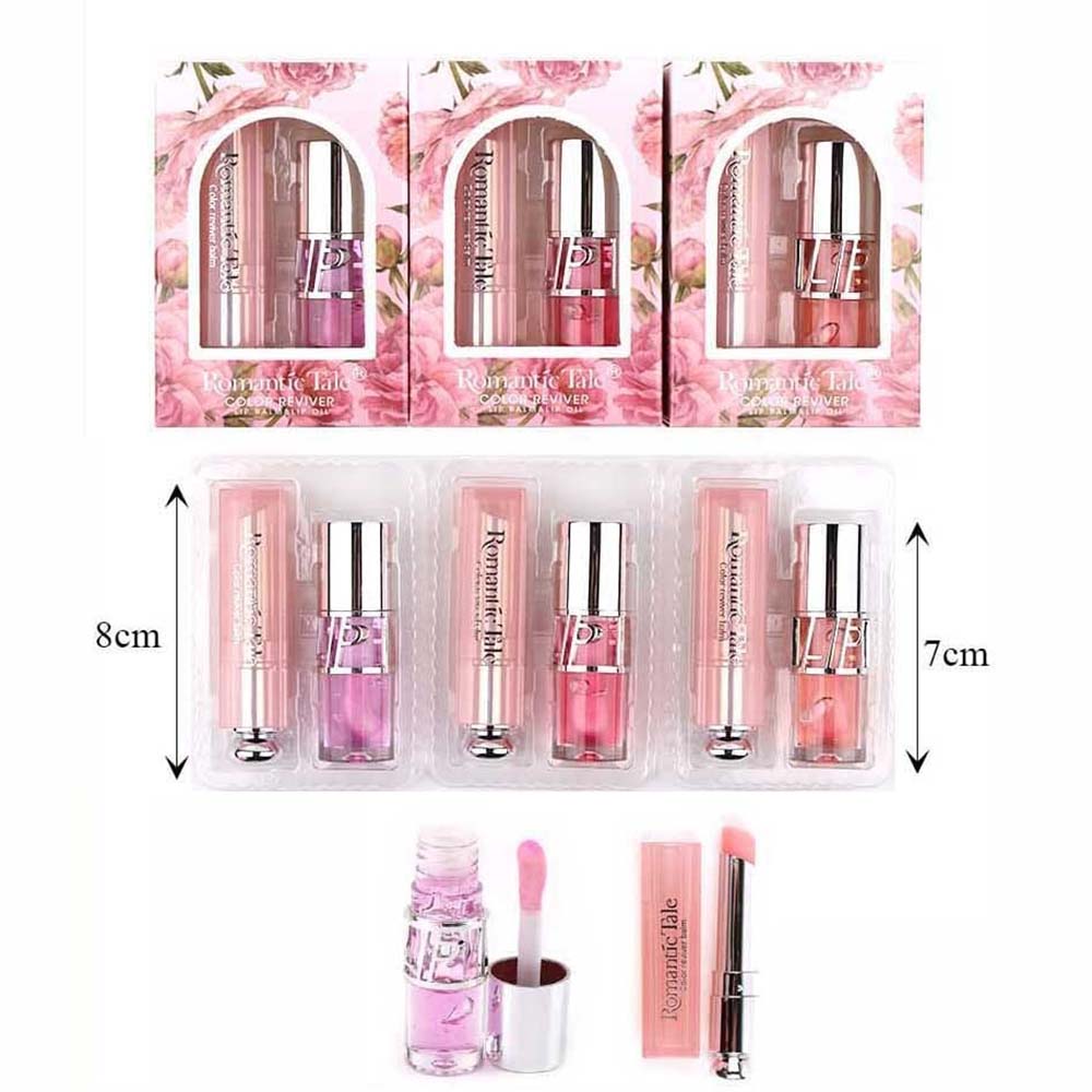 Coffret Baume à Lèvres et Huile à Lèvres Révélateurs de Couleur Romantic Tale RT-8256