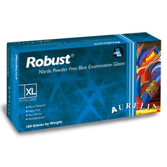 Gants Aurelia Robust Nitrile 5.0 PF Bleus, Paquet de 100, Taille XL 93899