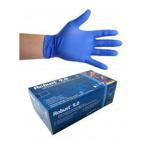 Gants bleus en nitrile résistant Aurelia 5.0 PF, boîte de 100, taille M 93897