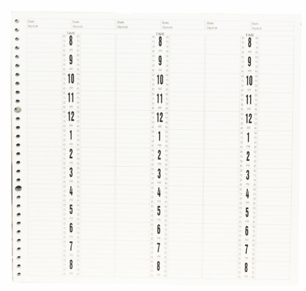 Daniel Stone 6-Column Appointment Book Refill 200Pgs AB226R