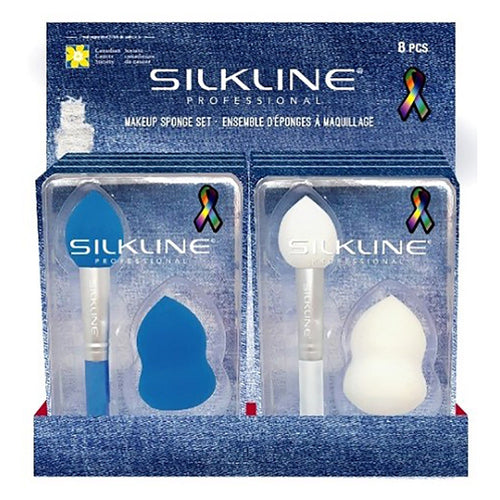 Silkline Ensemble d'éponges à maquillage bleu SPONGENOC 02583B