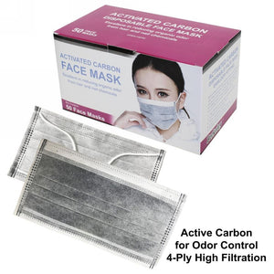Masque buccal à charbon actif 4 couches avec attaches élastiques FM103