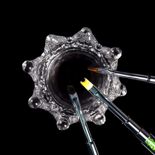 Glass Dappen Dish & Brush Holder GDD-2N1 00201