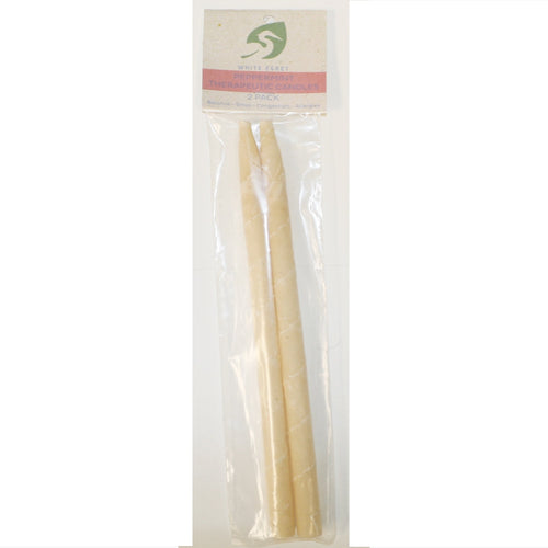 White Egret Peppermint Therap. Candles1/2",2PK PEP2PK #02104
