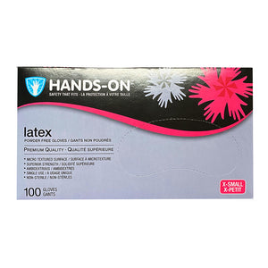 Gants d'examen médical en latex non poudrés Hands On 100 paquets - Très petit 00200
