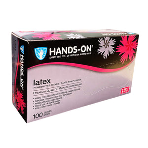 Gants d'examen médical en latex non poudrés Hands On 100 paquets - Très petit 00200
