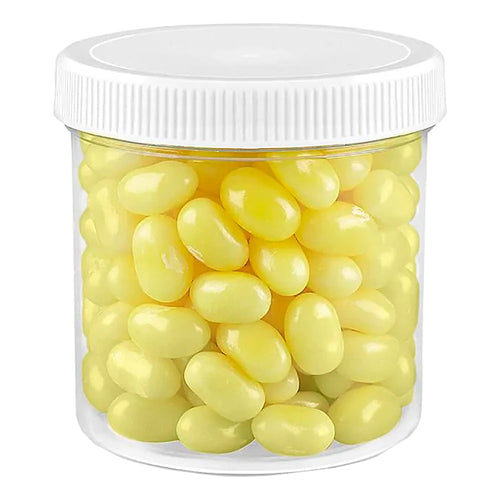 Pot en plastique transparent à large ouverture 6 oz avec bouchon blanc 00809