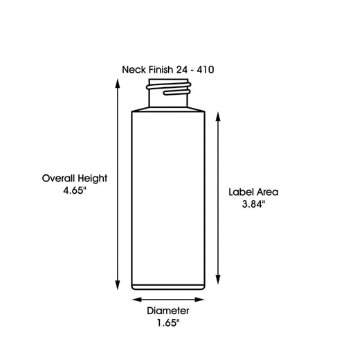 Natural Cylinder Bottles - 4 oz, Flip Top Cap 14500