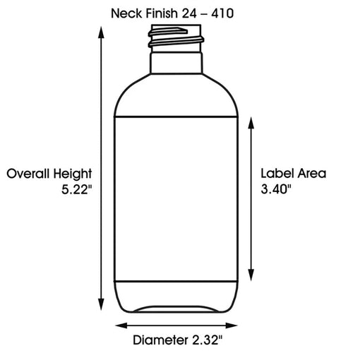 Boston Round Squeezable Bottles 8 oz 18129