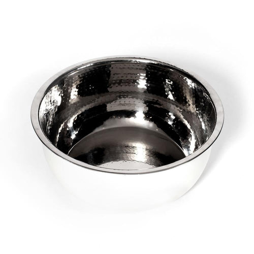Bol de pédicure Noel Asmar en acier inoxydable martelé avec blancPB3014W