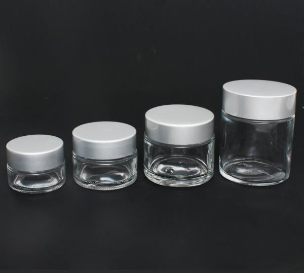Bocal en verre transparent Berkeley avec couvercle en aluminium 100 ml BT144SV