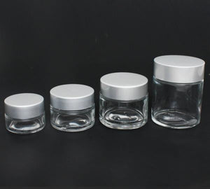 Bocal en verre transparent Berkeley avec couvercle en aluminium 100 ml BT144SV