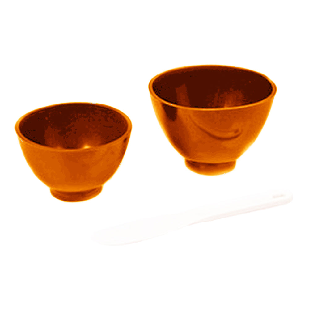 Ensemble de 3 bols mélangeurs en plastique (G+M+P+Spatule) - Orange 04520