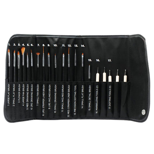 Lot de 20 pinceaux Nail Art Cuccio CPBR9008 17004