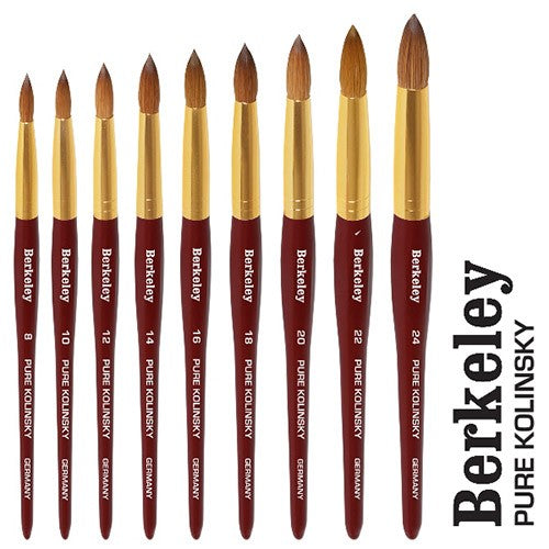 Berkeley Pure Kolinsky Pinceau 6S-BoisRouge/Or #22, NB341A-22