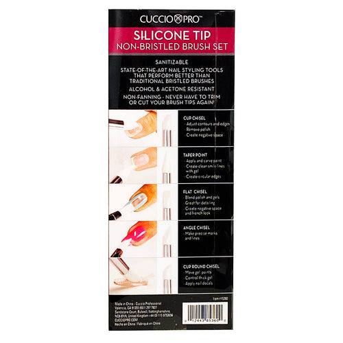 CuccioPRO Pinceaux non soies en silicone, lot de 5 pièces CP15360