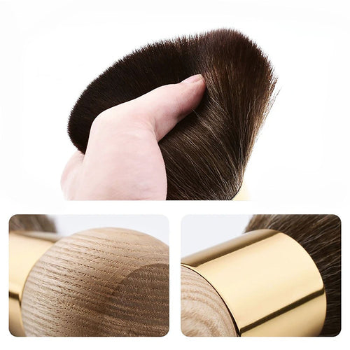 Brosses plumeau professionnelles, douces, manche en bois, 76356