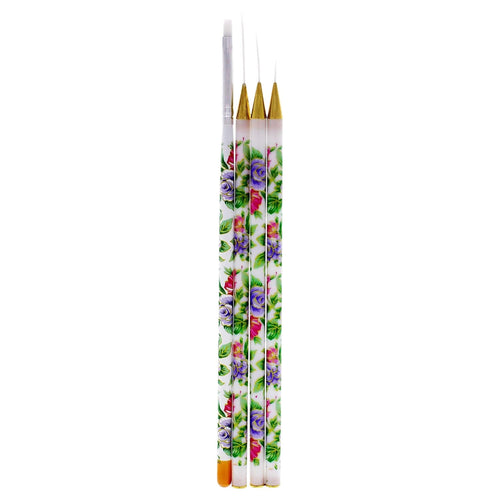 Cuccio Lot de 4 pinceaux Nail Art 133119