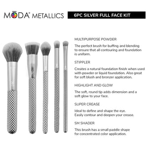 Moda Revolution Make-Up Brushes Set Of 6 MSET-BOX6SL 38081