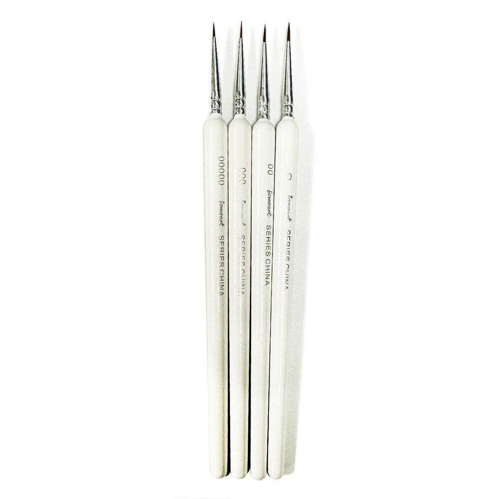 Miniature Hook Line Nail Art Brush 4 pcs White 39020