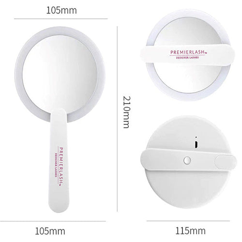 Miroir compact portable Premierlash à LED PL-209-PS 80679
