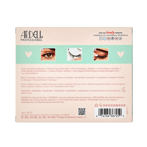 Ardell Lot de 3 paires de faux cils Holiday Naked Lashes 36725