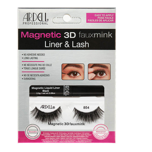 Ardell Kit Magnetic 3D Fauxmink Liner & Cils-854 Noir 65000