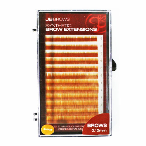 Extensions de sourcils synthétiques JB 0,10 mm x (5,6,7,8 mm) - Blond