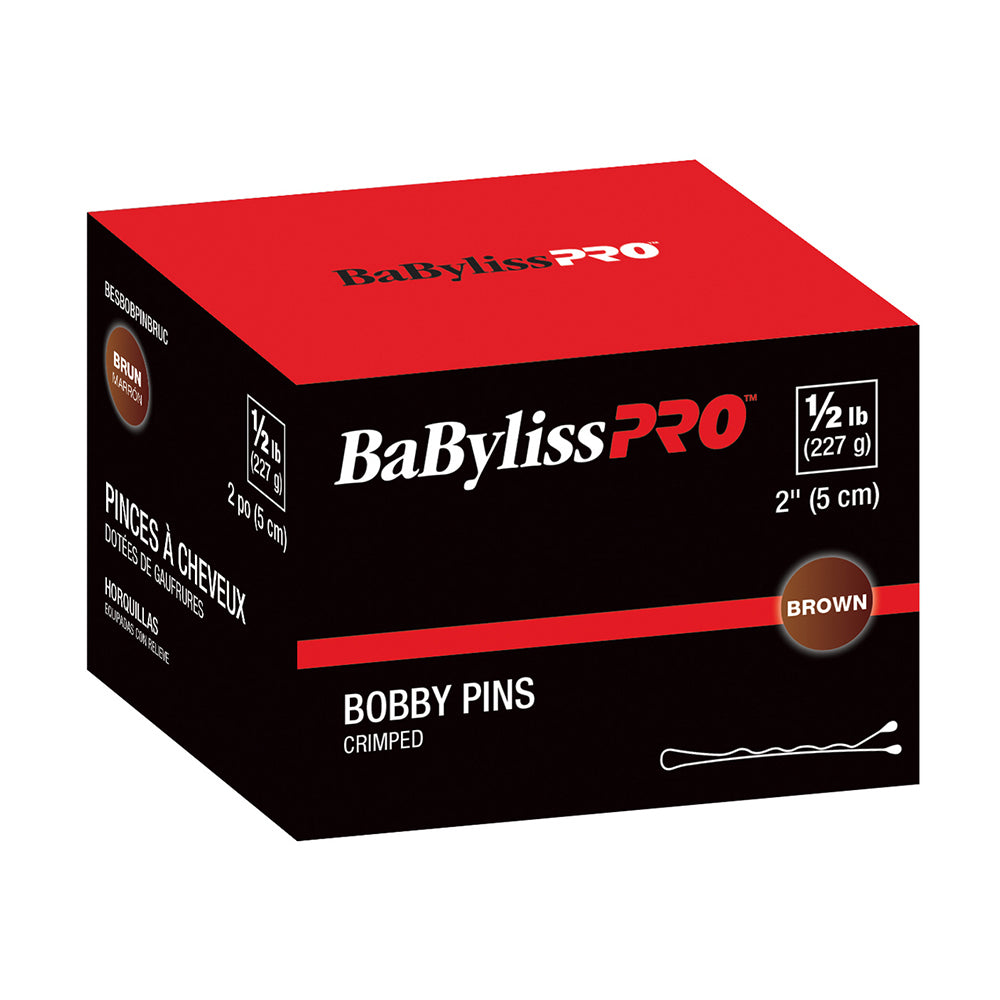 Épingles à cheveux BaBylissPRO 2" ondulées 1/2 lb brunes BESBOBPINBRUCC