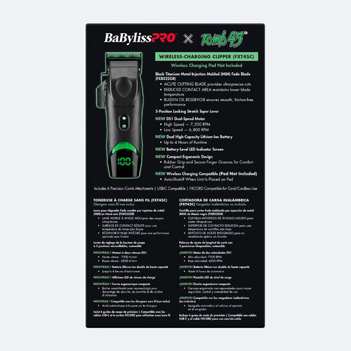 Tondeuse FXT45C à recharge sans fil BaBylissPRO Tomb 45