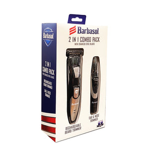 Tondeuse à barbe et nez rechargeable 2-EN-1 Barbasol CBT1-5301-WHT