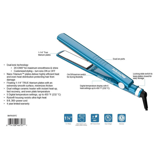 BabylissPRO Dual Ionic Flat Iron 11/4"/ 32 mm BNT9125TC