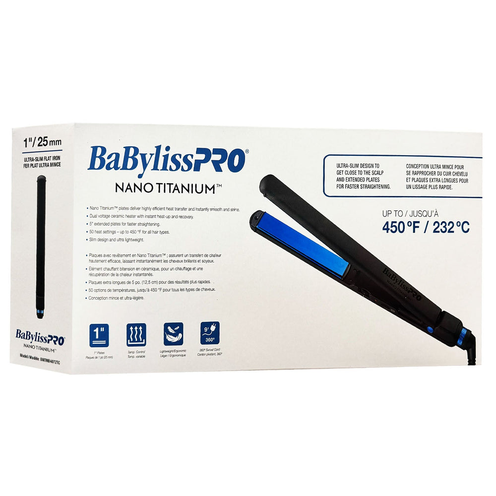 BaBylissPRO Nano Titanium Fer plat ultra-mince 1"/25mm 48719