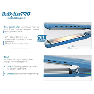 BaBylissPRO Nano Titanium Ionic Fer plat 1¼" BNT9091TXLC