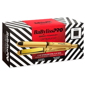 BabylissPRO Optima3000TM Fer Plat en Acier Inoxydable 1 1/4"