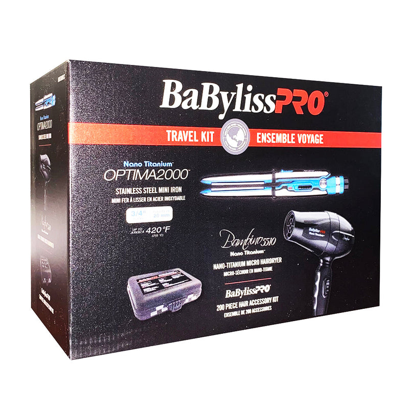 BaBylissPRO Kit de Voyage Mini Sèche-Cheveux&Fer BABTRAVK1C 42794