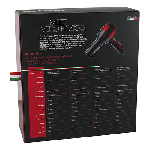 Solano Vero Rosso Hairdryer 1600W SOLVERORODRYERM 56598