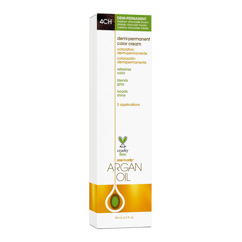 Crème colorante semi-permanente à l'huile d'argan 4CH Brun Chocolat Moyen