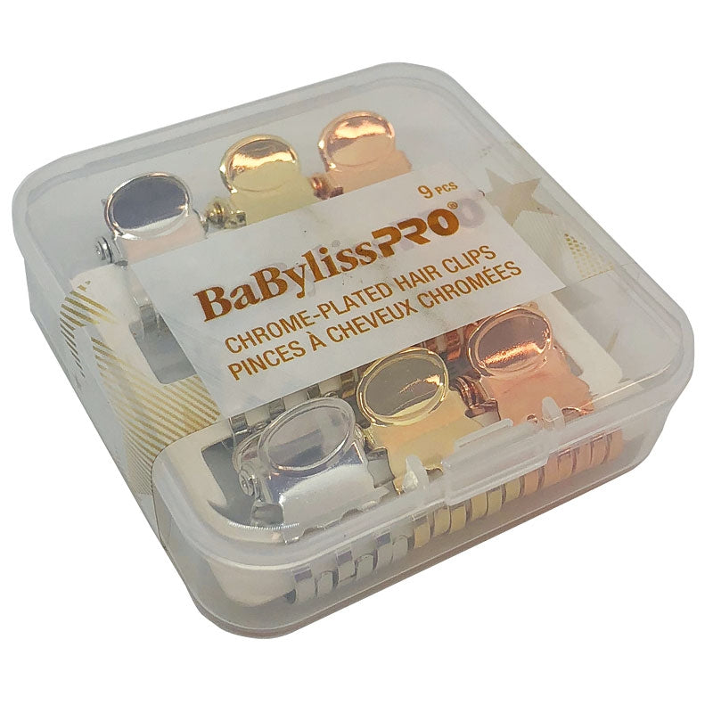 BaBylissPRO Pinces à cheveux chromées 9 pces BESCLPGOC