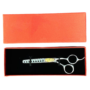 Dannyco 5 1/2" Thinner Shears Offset Handles 9 Teeth JOT-9C